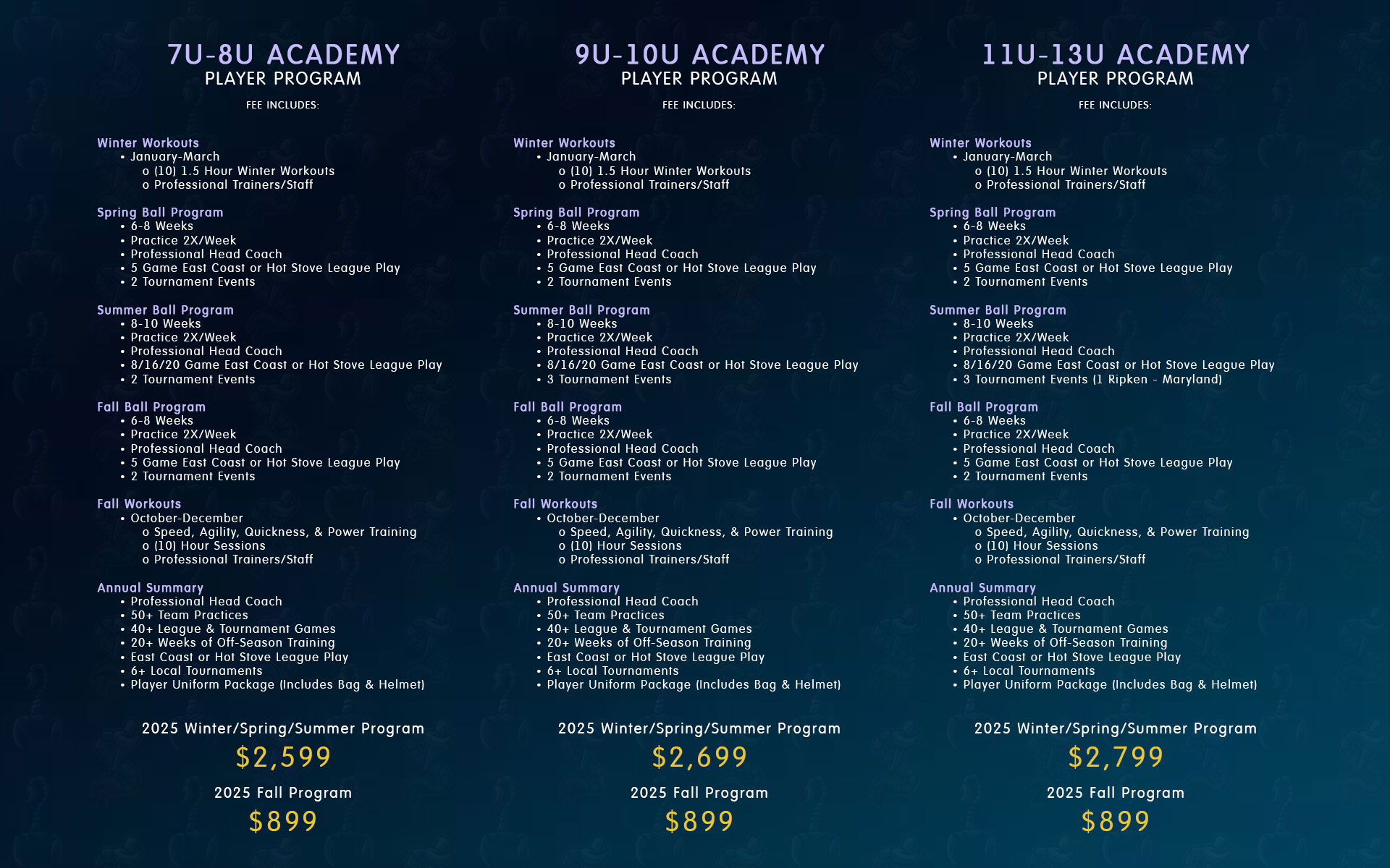 2025 SCORPIONS ACADEMY TEAMS